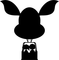 Kids in Hot Air Balloon Silhouette N2