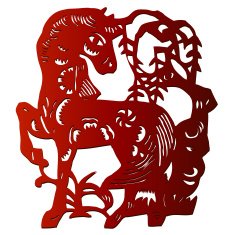 Paper cut in Horse shape - Illustration