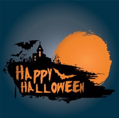 A Happy Halloween background in black and orange