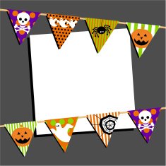 Halloween Bunting Invite with Copy Space N4