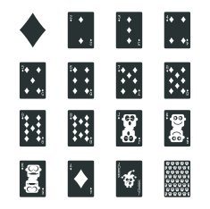 Diamond Suit Playing Card Silhouette Icons