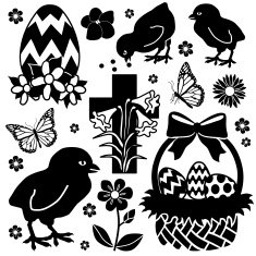 Easter chicks and eggs N2