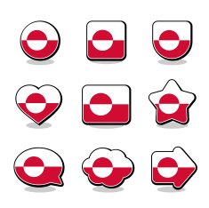 GREENLAND FLAG ICON SET N2