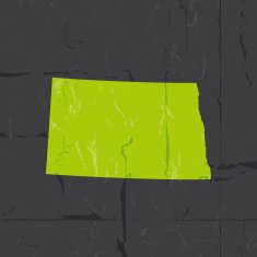 Detailed map of North Dakota state grunge style