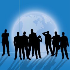 Vector silhouette of business people N80