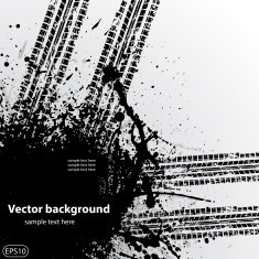 Grunge background tire track