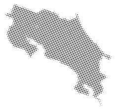 Dotted vector map of Costa Rica