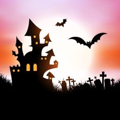 Halloween house background N2