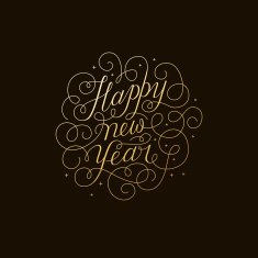 Happy new year - greeting card with hand-lettering N2