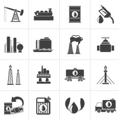 Black Petrol and oil industry icons