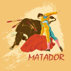 The deadly confrontation matador and the bull in arena