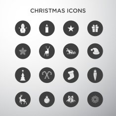 Christmas icons in circles N2