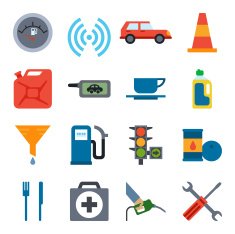 Fuel pump gas station icons N5