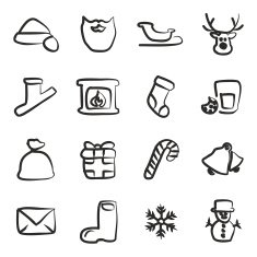 Santa Claus Icons Freehand