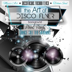 Club Disco Flyer Set with LOW POLY DJs N7