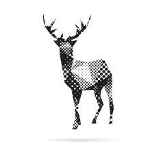 Deer abstract isolated on a white background vector illustration