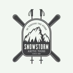 Vintage mountaineering and arctic expeditions logos badges N4