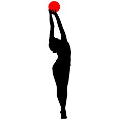 Silhouette girl gymnast with the ball Vector illustration N11