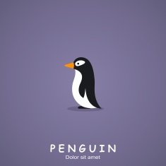 Penguin Flat style Vector illustration