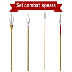 Set combat spears isolated on a white background Vector N2