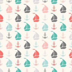 Seamless pattern of anchor and sailboat shape N2