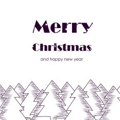 Christmas card with christmas trees N2