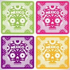 D&iacute;a de Muertos - Set Papel Picado N3