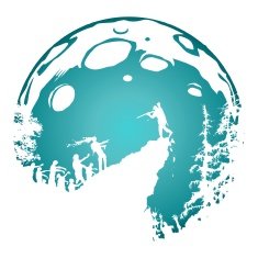 zombie silhouette scenery shaded blue full moon background