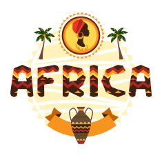 African ethnic background with geometric ornament and symbols