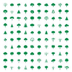 Collection of GREEN Trees Vector symbol and icon