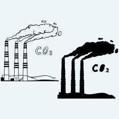 Emission from coal power plant Co2 cloud