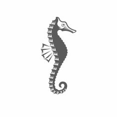 Seahorse black and white vector illustration
