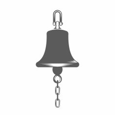 Black and white vector illustration ship bell silhouette