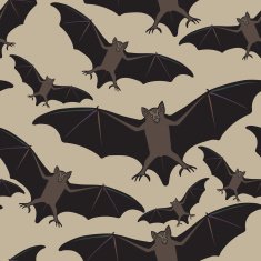 Vector seamless halloween pattern with bat N2