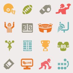 American Football color variation icons