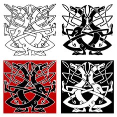 Dog or wolf celtic pattern