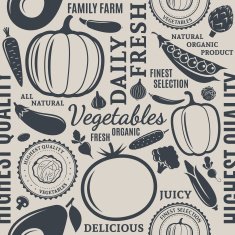 Typographic vector vegetables seamless pattern or background N2