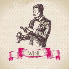 Wine vintage background Hand drawn sketch illustration N7