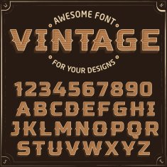 Vintage Label Font with shadow N2