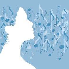 Woman's Profile Listening to Music