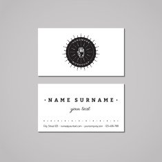 Handmade workshop business card design concept Logo-badge with hand