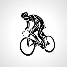 Abstract silhouette of bicyclist Black bike cyclist logo N2