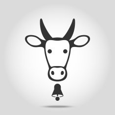 Cow head icon vector