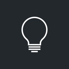 Light bulb outline icon modern minimal flat design style lightbulb