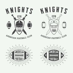 Vintage rugby and american football labels emblems logo N2
