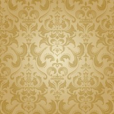 Golden damask seamless floral pattern N2