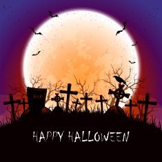 Halloween Moon at the cemetery