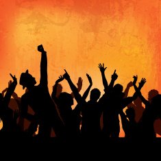 Grunge party crowd