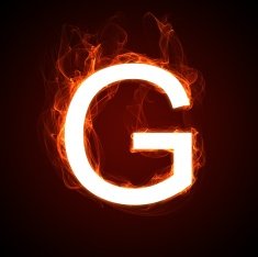 Fiery font - letter G