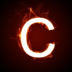 Fiery font - letter C